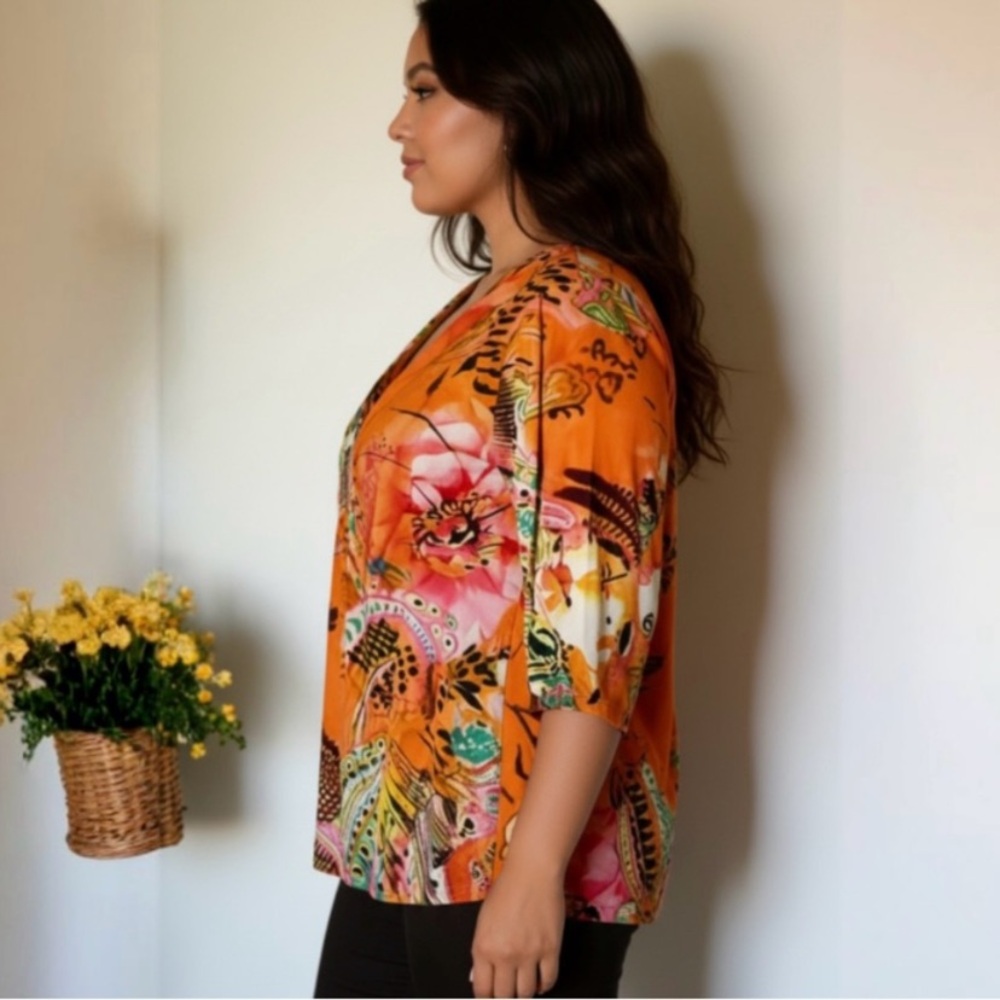 Monroe & Main Boho Paisley Print Top - Picture 11 of 12